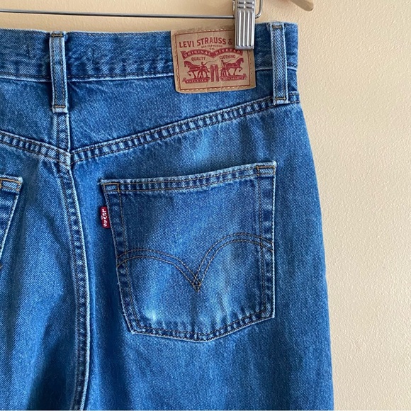 Levis High Waisted Straight Jeans Woman 30 Medium Wash Preppy Streetwear FLAW - Picture 6 of 16